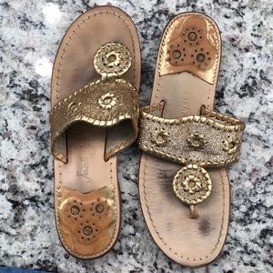 Jack Rogers Gold Glitter Sandals